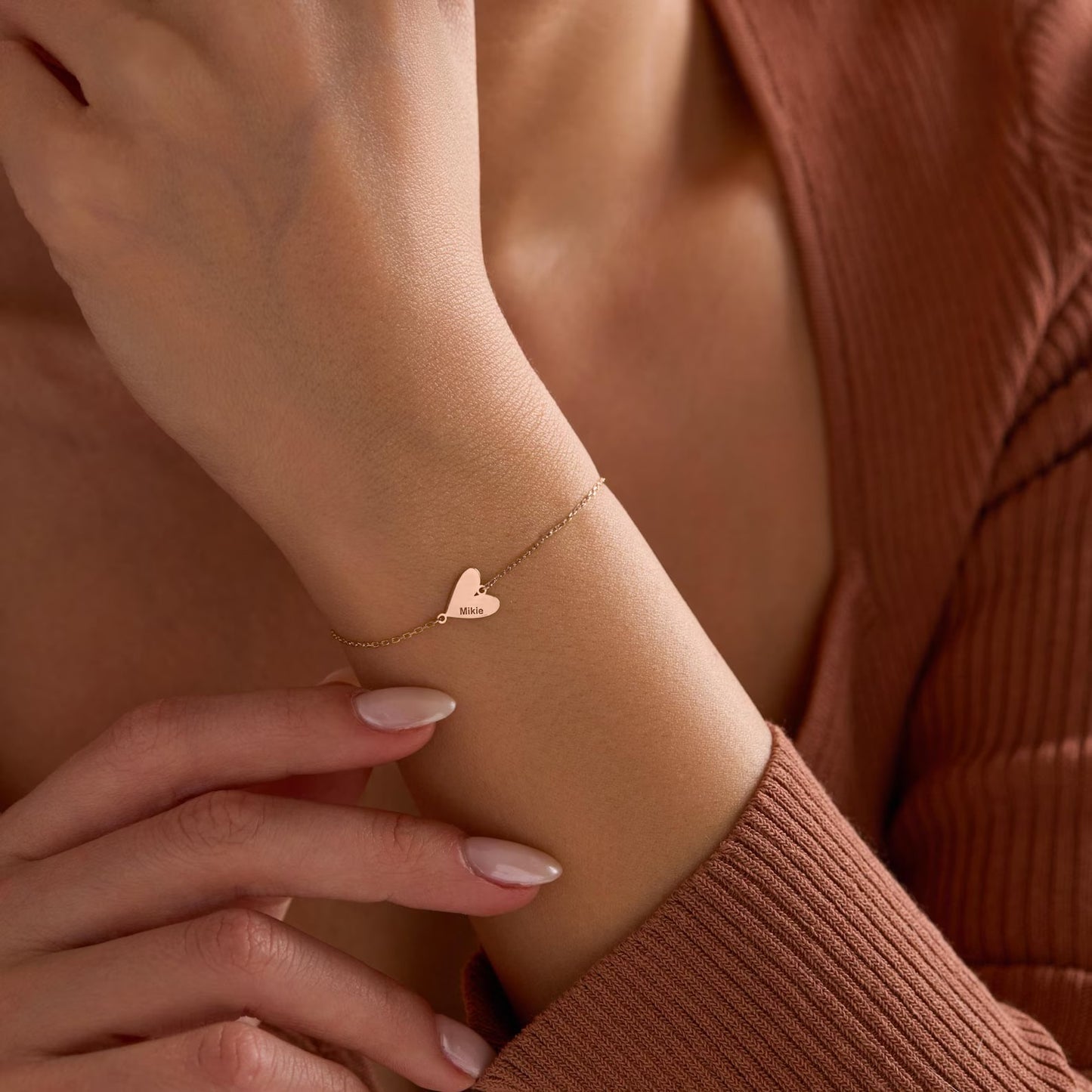 Spersonalizowana bransoletka z grawerowanym sercem