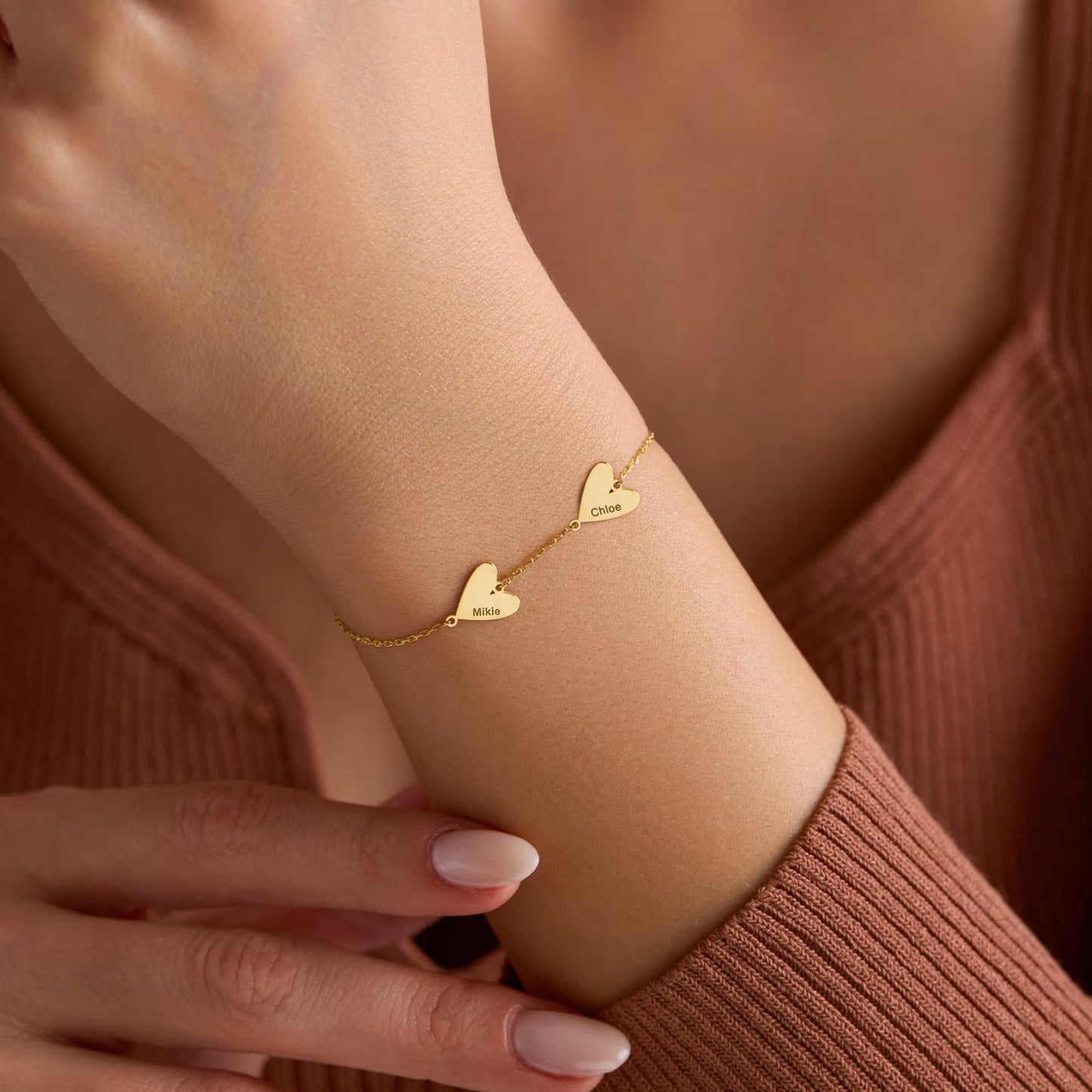 Spersonalizowana bransoletka z grawerowanym sercem