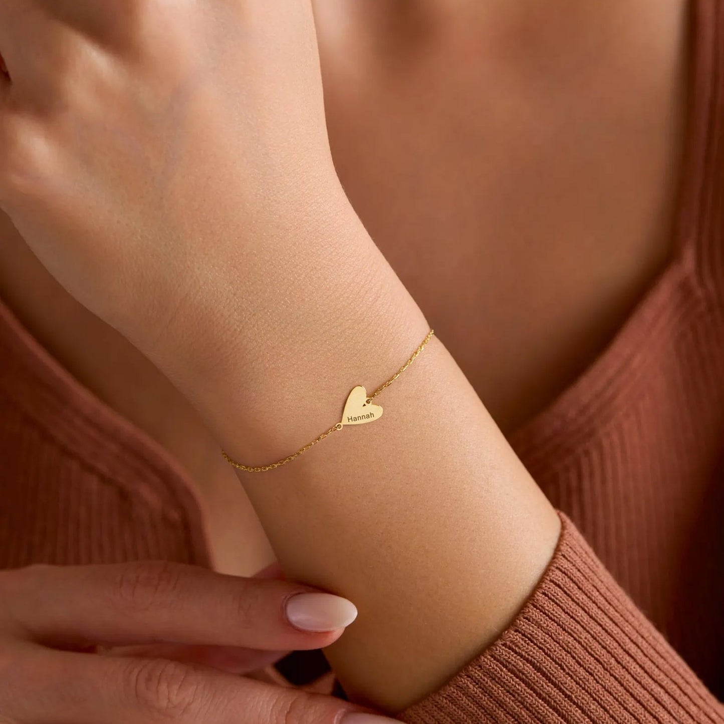 Spersonalizowana bransoletka z grawerowanym sercem