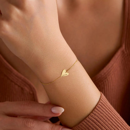 Spersonalizowana bransoletka z grawerowanym sercem