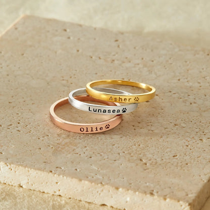 Spersonalizowany pierścionek z imieniem pupila