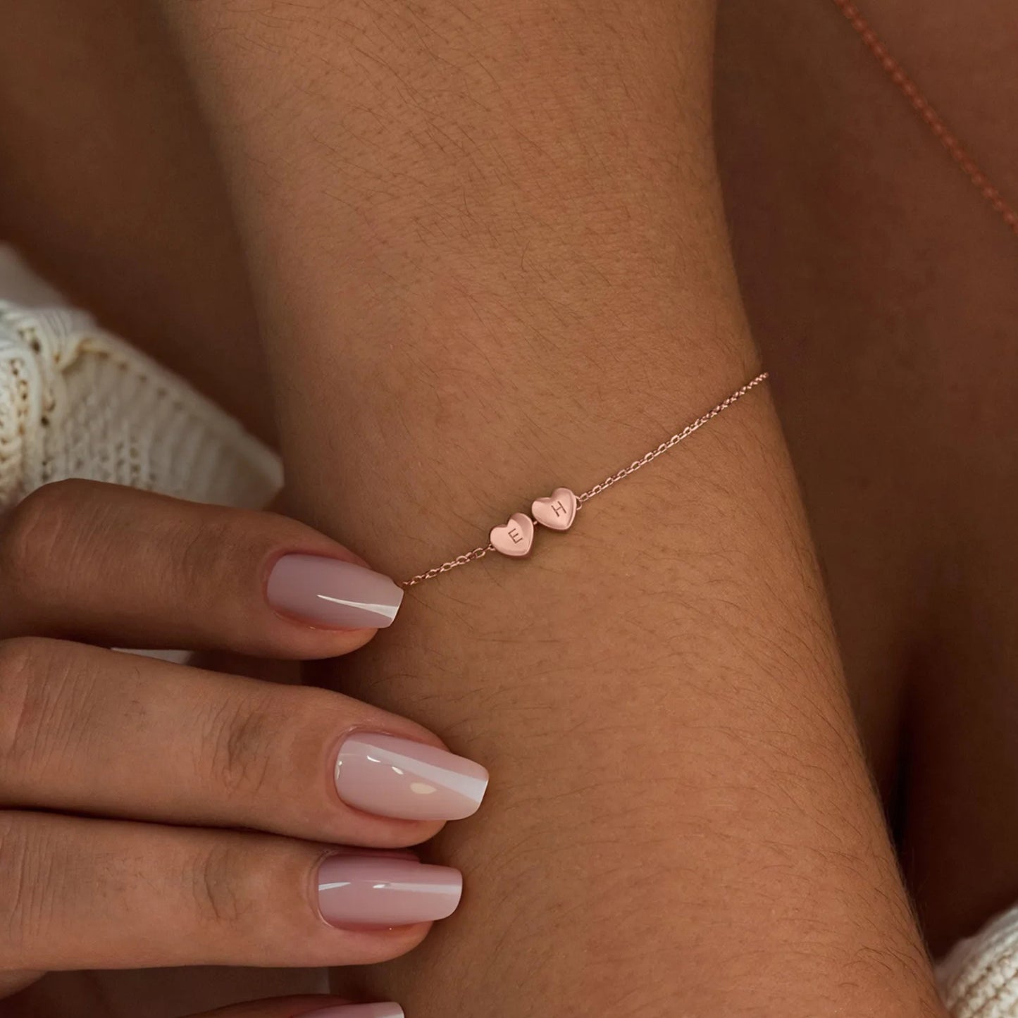 Spersonalizowana bransoletka z inicjałami w kształcie serca